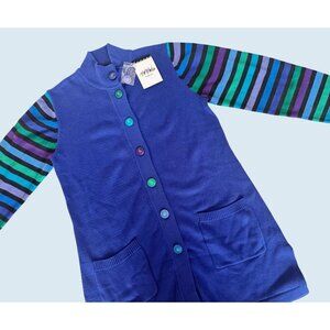 BOB MACKIE Wearable Art Striped Sleeve Tunic Sweater Sz M NWT